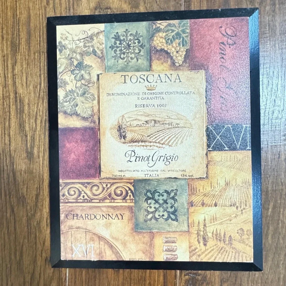 VTG 3*Italian Wine Kitchen Wall Art Toscana‎ Pinot Grigio Chateau Vin Decor lot